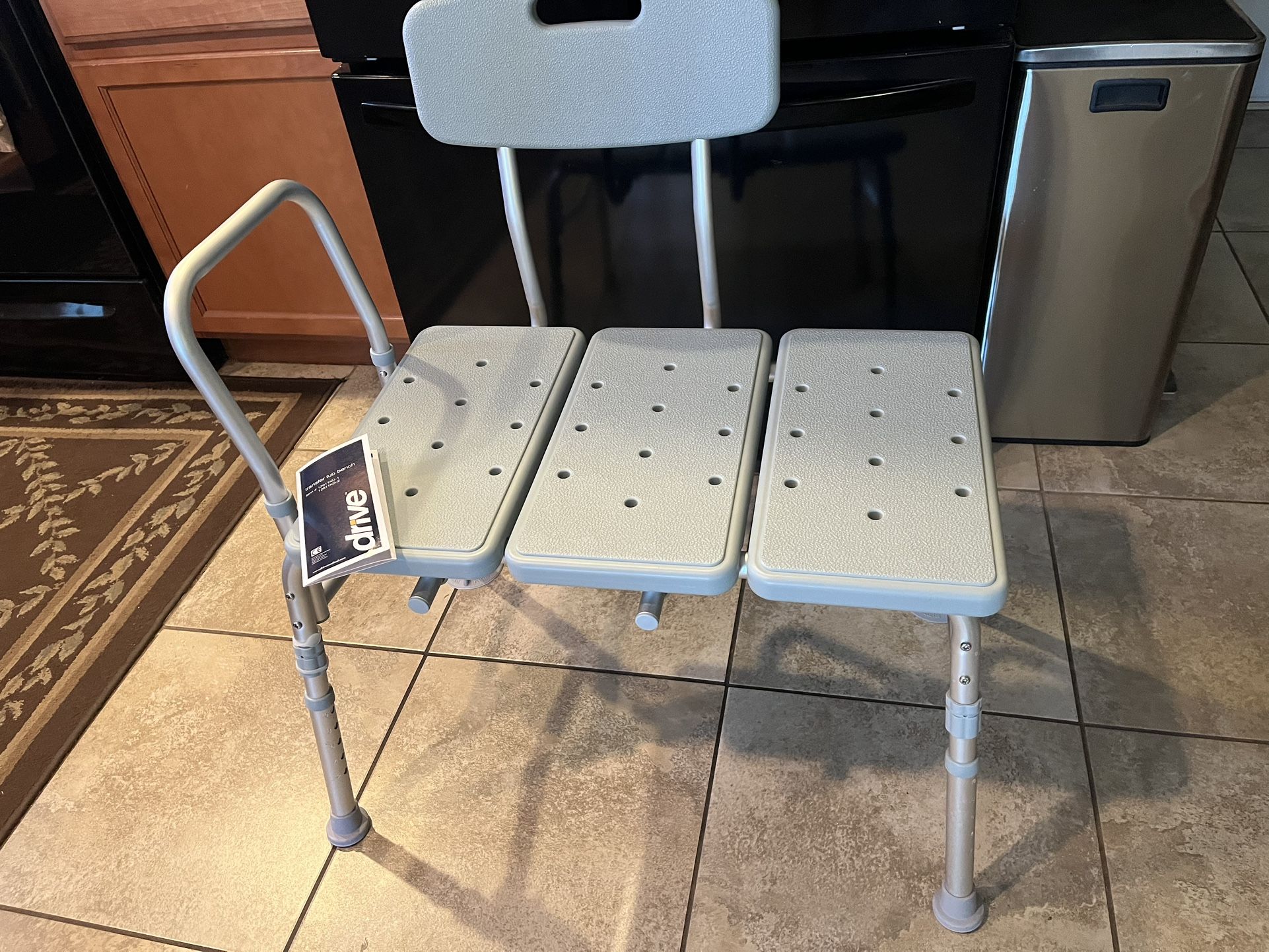 Transfer “Tub” Bench, Just Assembled, Fully Adjustable.