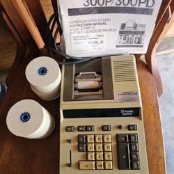 Royal 300pd Electric Calculator  And Paper Rolls
