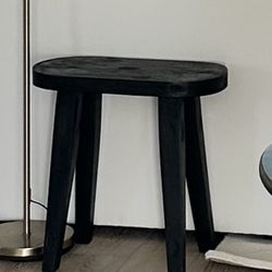 Black Capsule Shaped Stool Table 