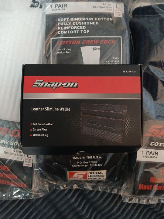 Snap On Socks And Leater Wallet