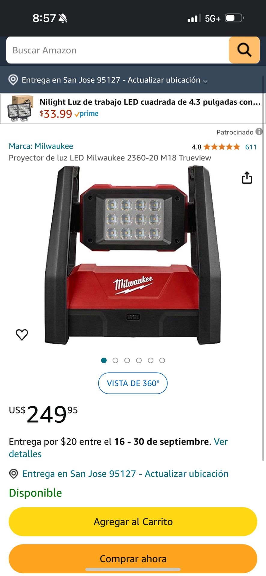 Led Milwaukee como Nueva