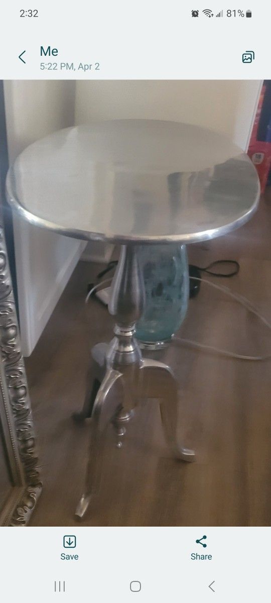 Silver end table