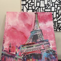 Pink Eiffel Tower Canvas 