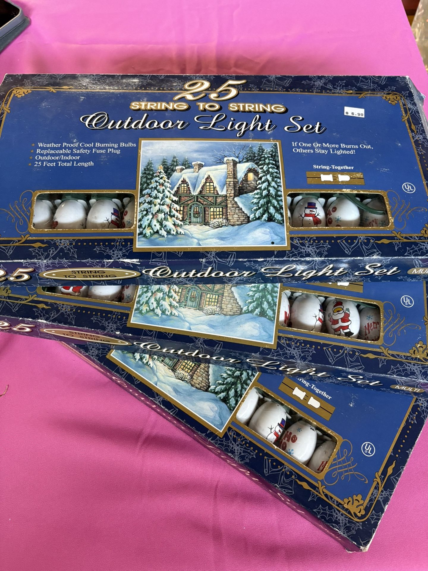 Outdoor Christmas Holiday Lights - 3 Strands