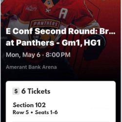 Second Round: Boston Bruins at Florida Panthers RD 2 Hm Gm 1