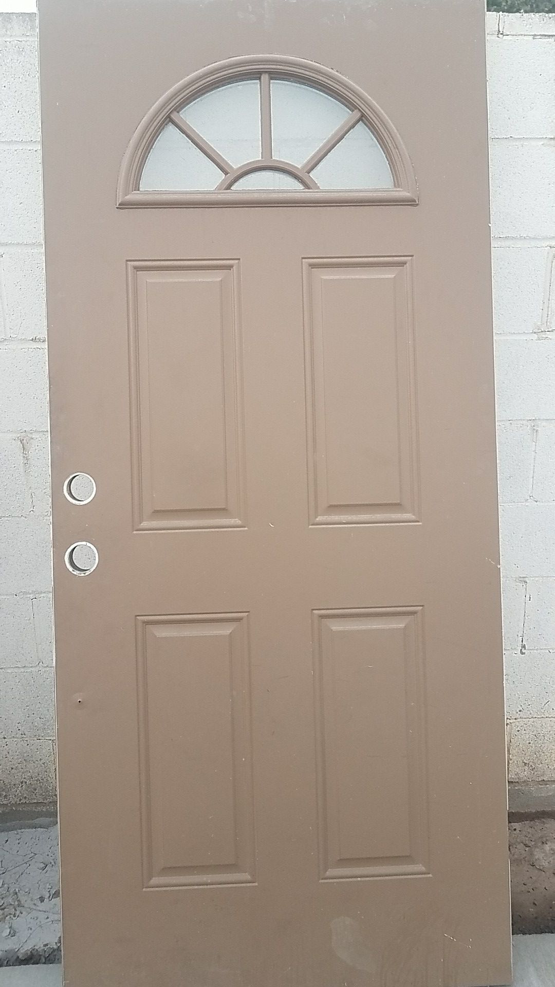 36 x 80 entry door brown and white
