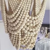 Wooden Beaded Boob Light Chandelier 