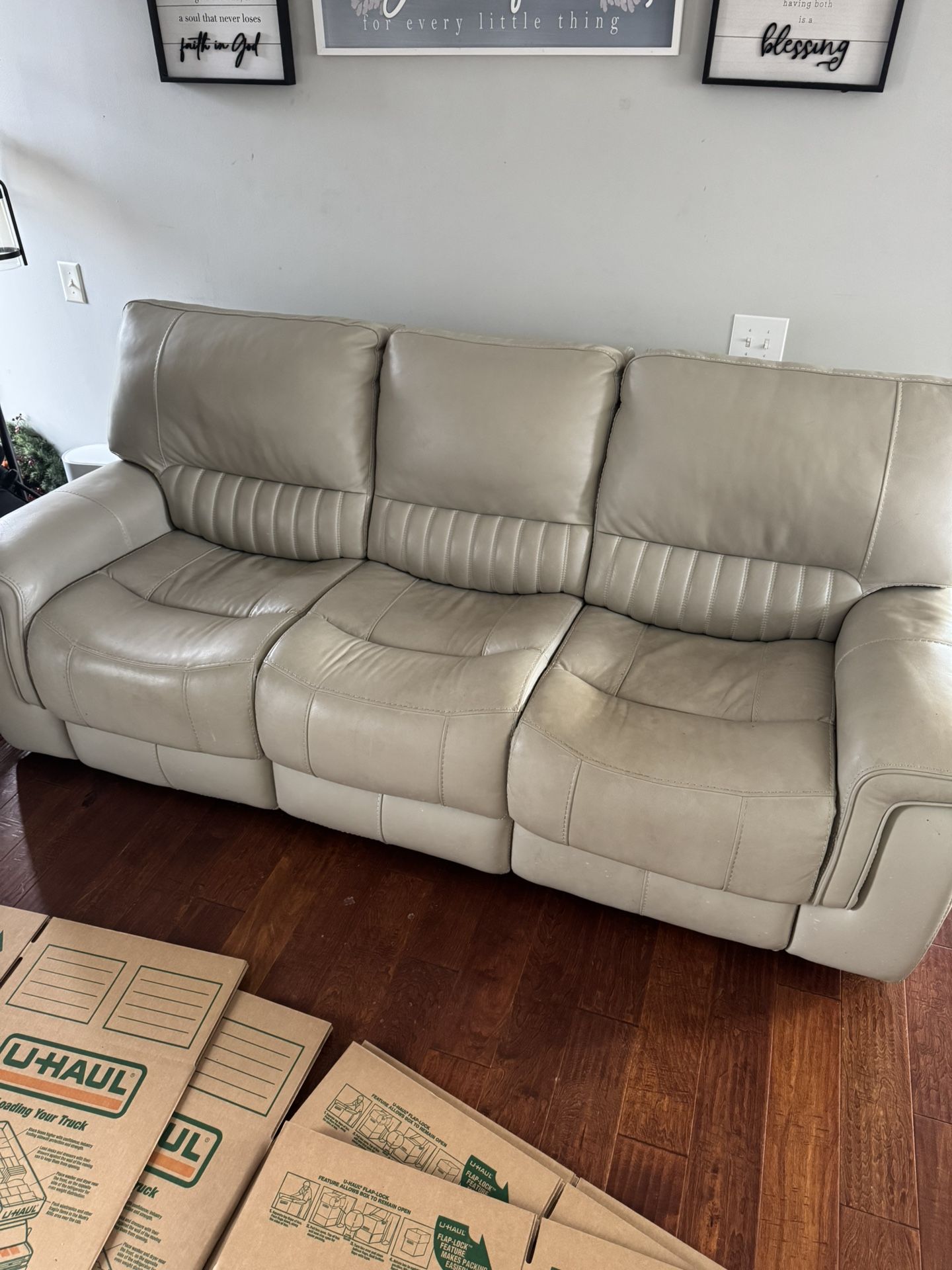 Electric Reclining Leather Sofa