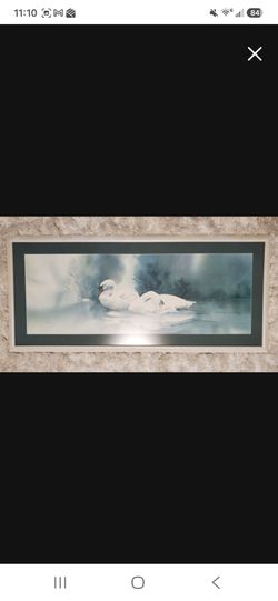 Unframed Lou Roman, Swans, watercolor print, $50