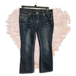 Twentyone Black by Rue 21 Faded Boot Cut Bling Jeans Wm 9/10S