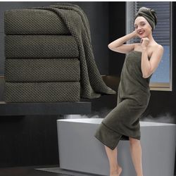 Black Bath Towels Set 35x70 Inches - Luxury 600 GSM Oversized Bath Sheet Towel,Extra Large Microfiber - Quick Dry,Highly Absorbent,Super Soft Shower T