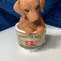 Coffee puppy figurine
