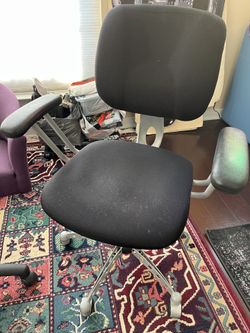 Desk Chair In Black And Silver With Rollers