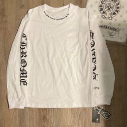 White Chrome Heart Longsleeve