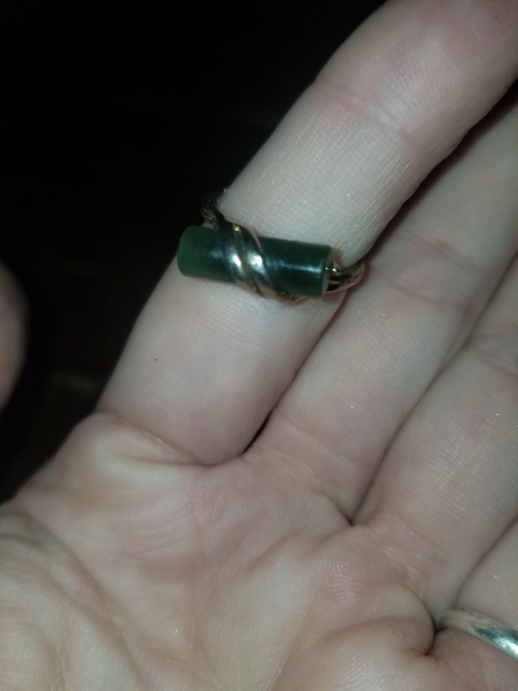 Gold plated jade avon ring