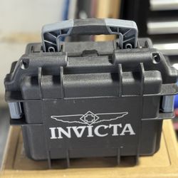 NEW Invicta 3 Slot BLACK Box/Case Impact Resistant Waterproof Case With Insert