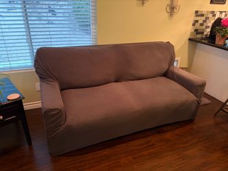 Suede sleeper sofa - pull out bed