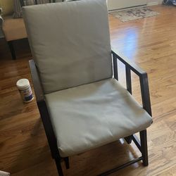 Brown Wood Rocking Chair With Cushions 