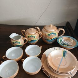 16 Piece Orange China Set From Japan 4 Person Settings
