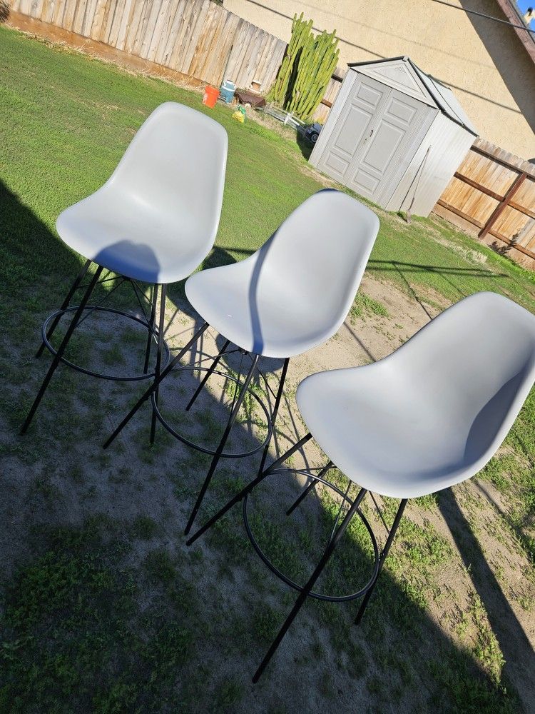 3 Grey High Bar Stools