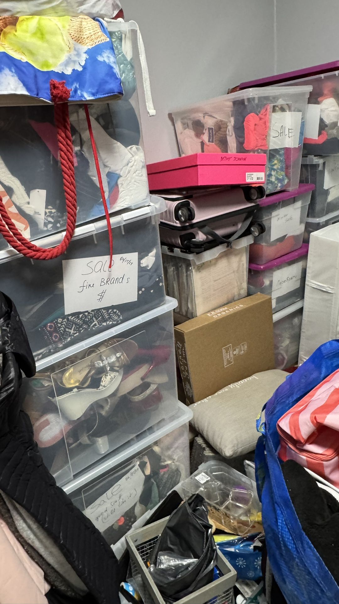 Woman’s Close S/M GARAGE SALE - 50$ Each Large Box Of