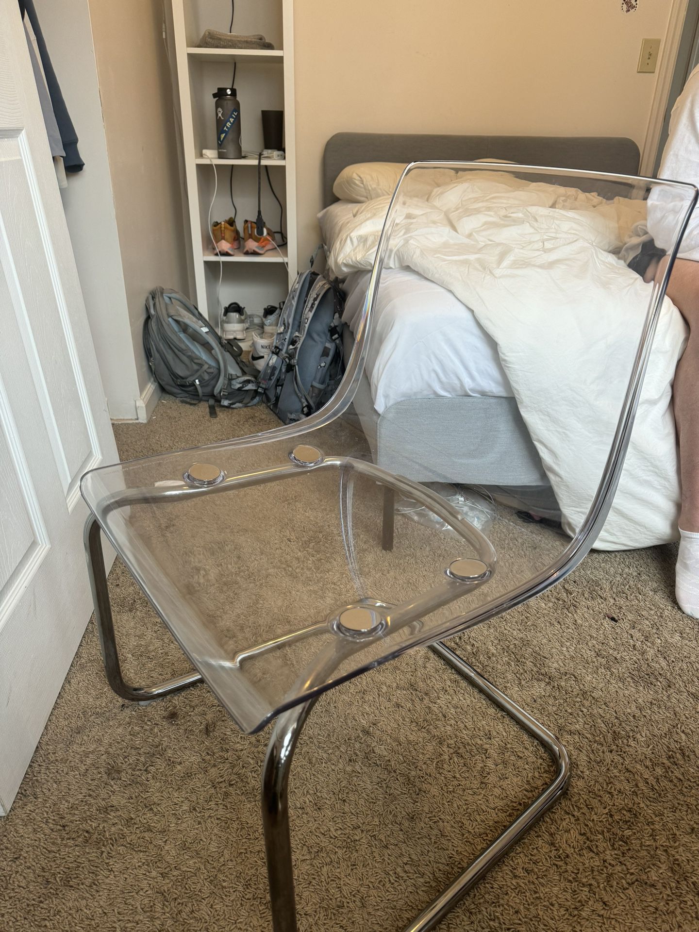 IKEA Acrylic Clear Metal Chair 