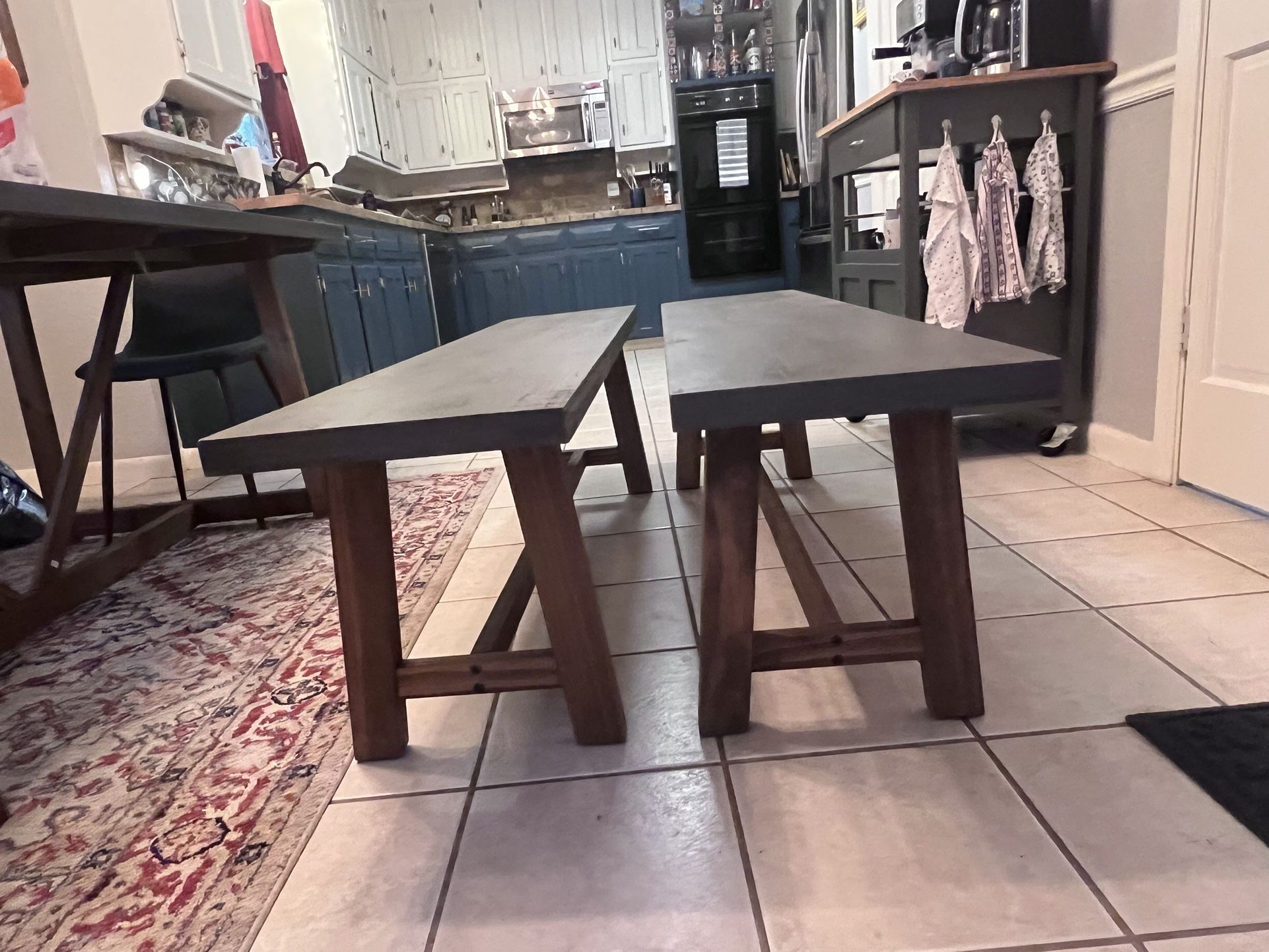 Solid Wood Bench Set