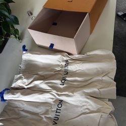 Louis Vuitton shoe drawer box with two duffel bags