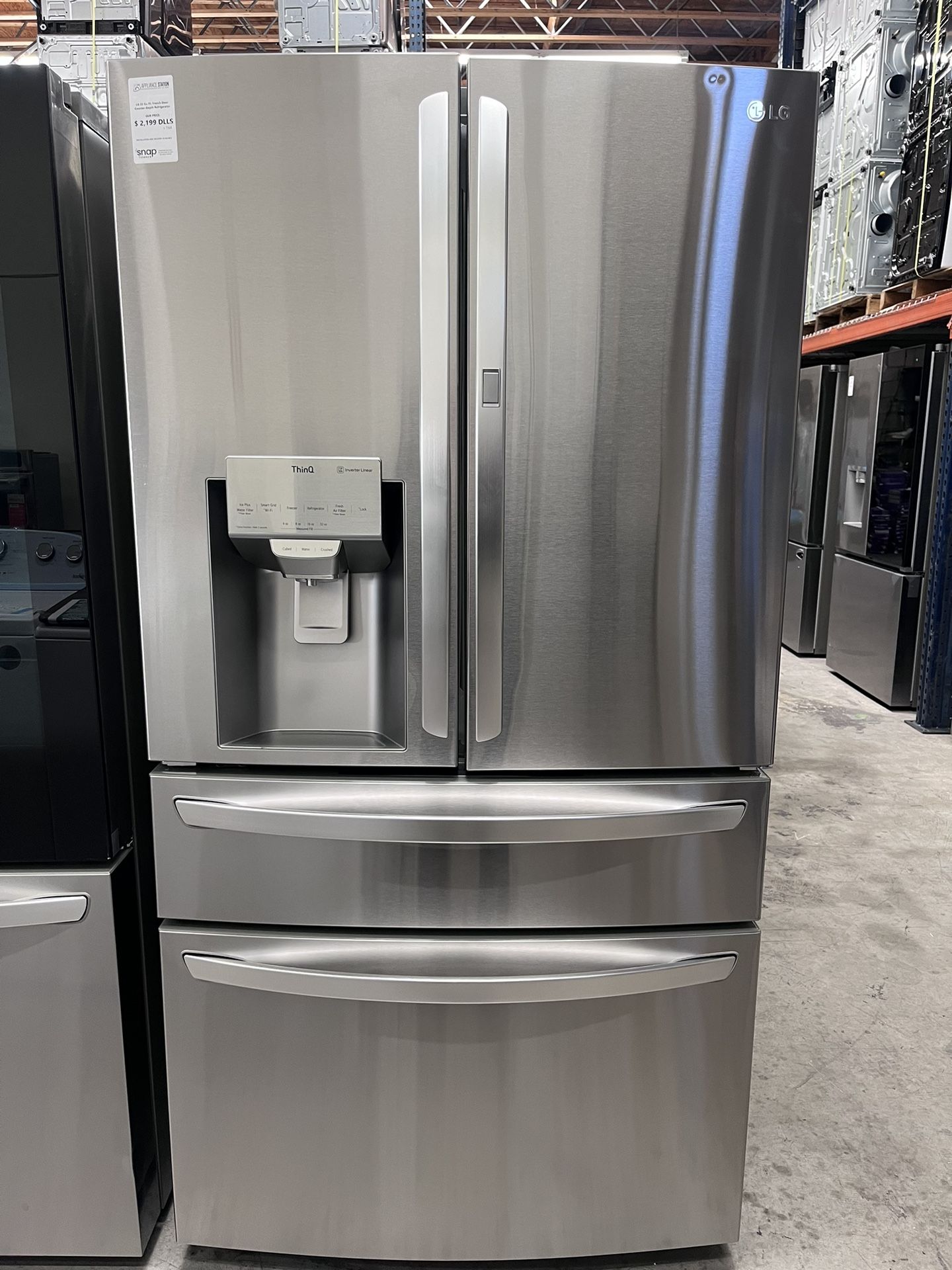 LG 23 Cu Ft French Door Counter Depth Refrigerator Stainless Steel