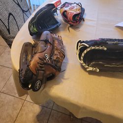 BASEBALL AND SOFTBALL GLOVE'S RH & LH.  FROM T-BALL TO ADULT.. DIFERENT PRICES. .FIRST BASE GLOVE13" $40. READ EVERYTHING 