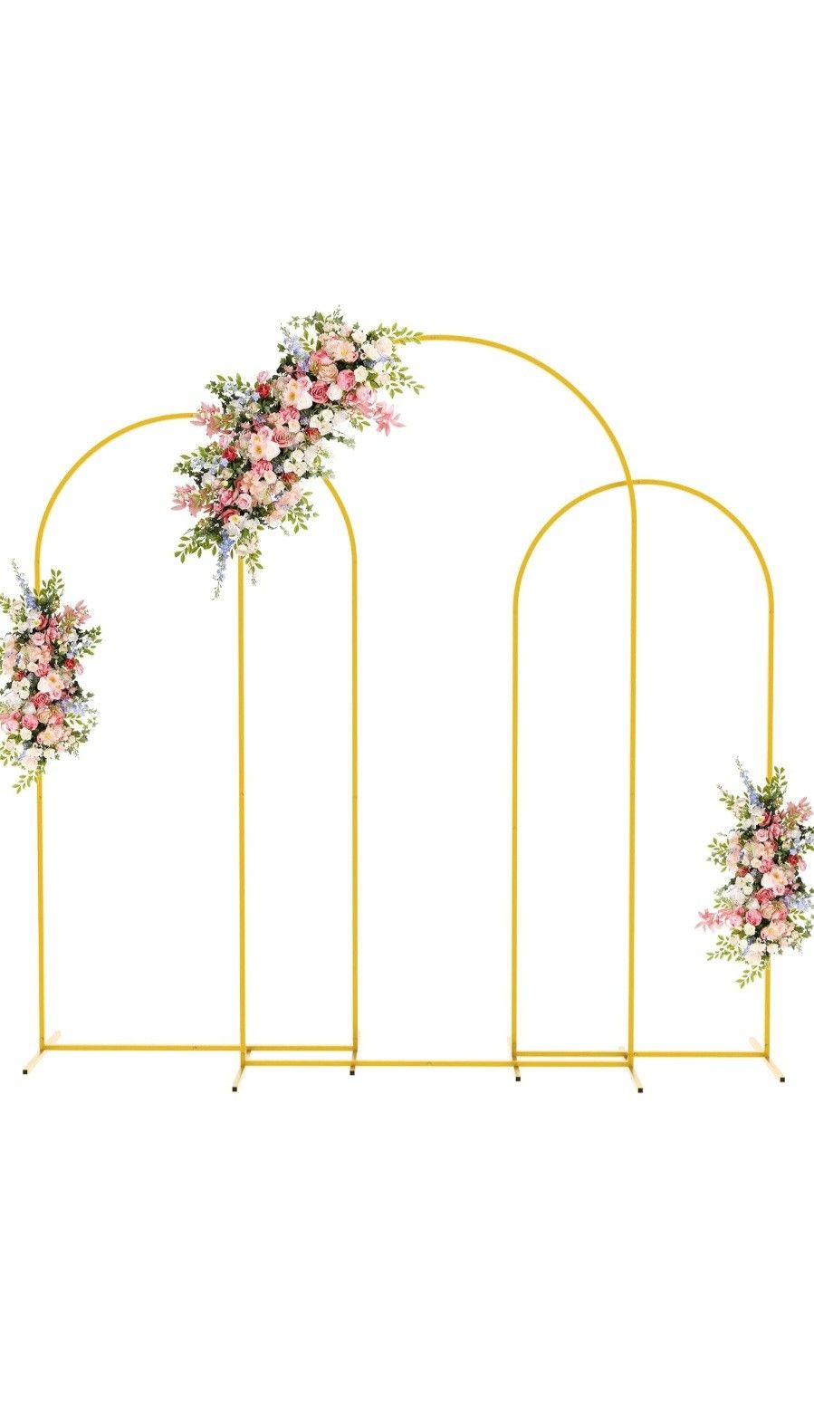 Balloon Arch Stand Set Of 3 Metal Gold