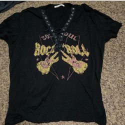 Black laced top “Soul Rock N’Roll”