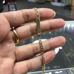 10k Gold Baby I’d Bracelet With Engraving Free ..
