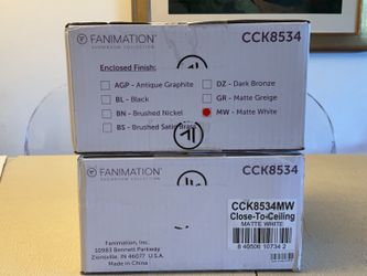 Fanimation Matte White Close to Ceiling Kute Flush Ceiling Fan Kit