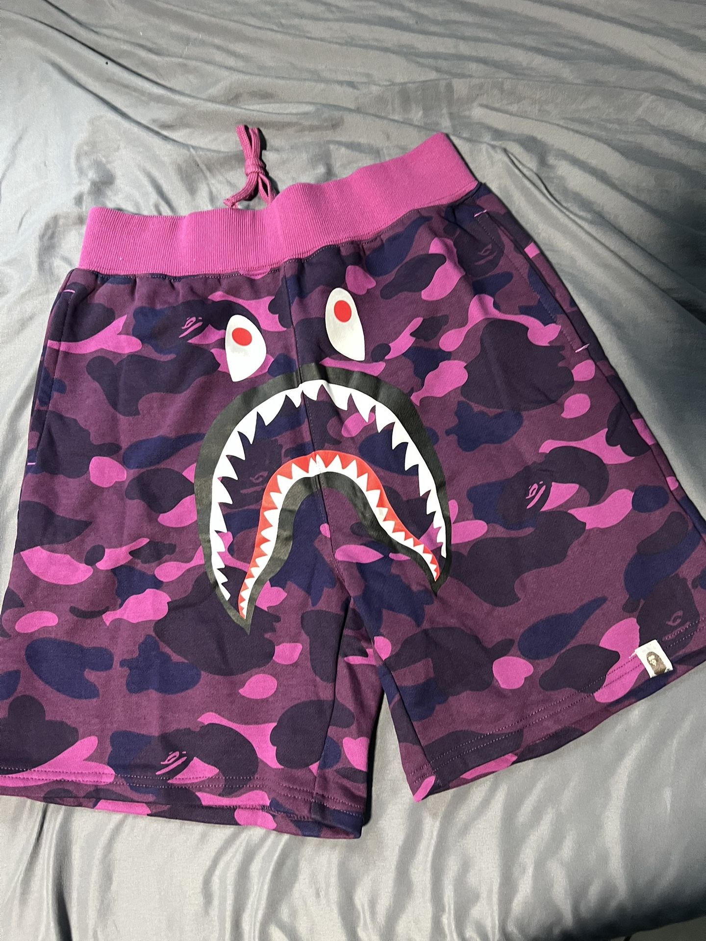 Bape Purple Shark Camo Shorts