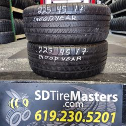 225/45/17 Goodyear Eagle Sport For $120 Mounted and Balanced Included. We Accept Card Payments Plus Tax. Ready for the Road