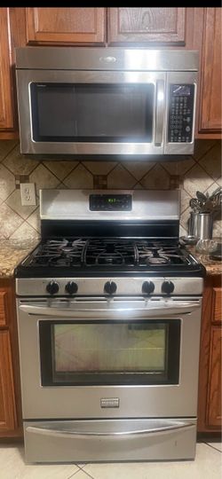 Microwave and stove