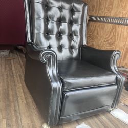 Vintage Barcoalounger Leather President Chair 