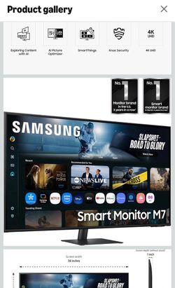 Like New Samsung 43” 4k M7 Gaming Smart Monitor!