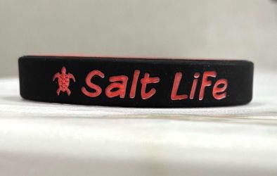 Beach Wristband Ocean Accessory Silicone Red Black Sea Turtle Infinity Silky Soft RARE Size M