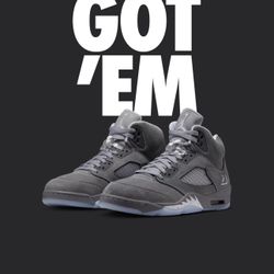 Jordan 5 Wolf Gray Size 9M