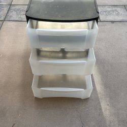 3-Drawer Wide Tower Tri-Shelf  (Sliding Drawers)