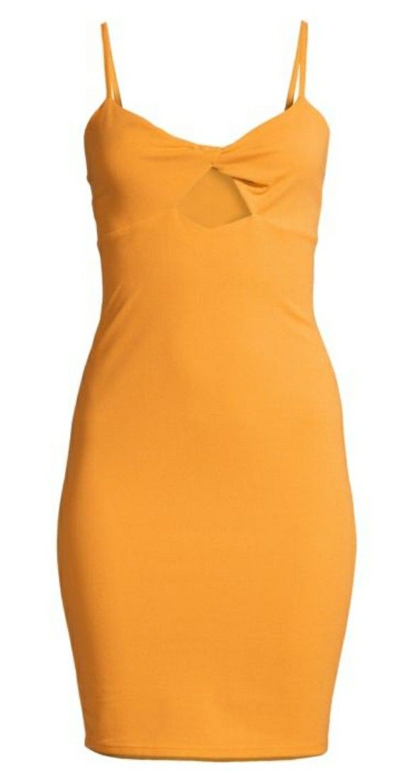 (Bebe) Orange Twist Front Bodycon Dress – Size Small, New With Tags