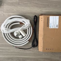 3/8 and 1/4 HVAC Copper Insulated Line Set Wires Drain Pipe 25 Feet