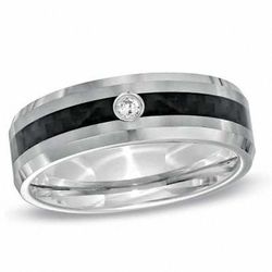 7.5 size New Triton Men’s Diamond Ring Carbon Fiber Tungsten