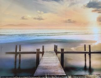 Large Peaceful Ocean Pier Canvas/Wall Art