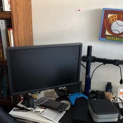 Monitor Mount With Monitor And Boom Arm