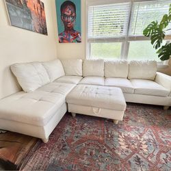 Comfortable White Sectional 