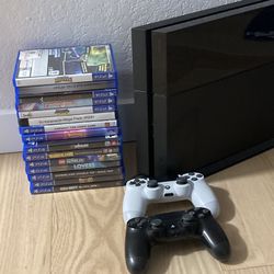 PS4 With 2 Controllers & Games