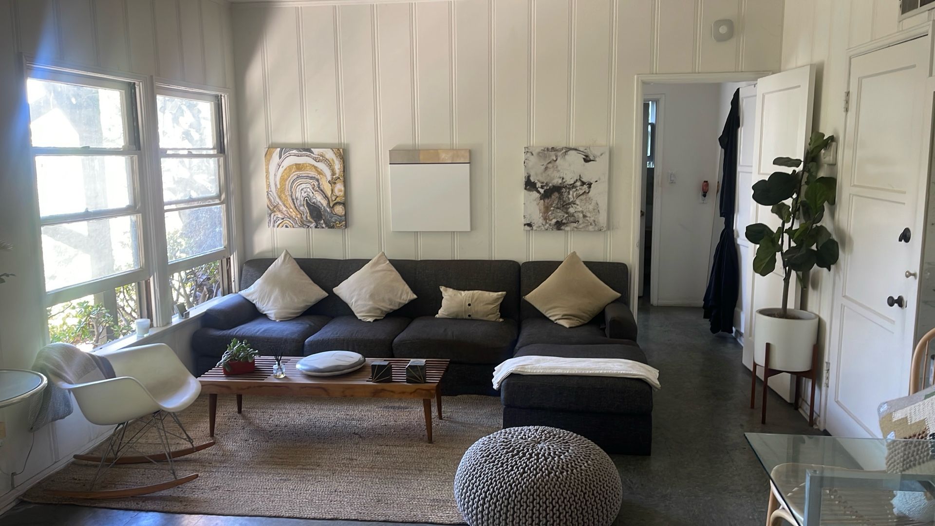 10 Foot Long Charcoal grey Couch Excellent Condition Extra Firm